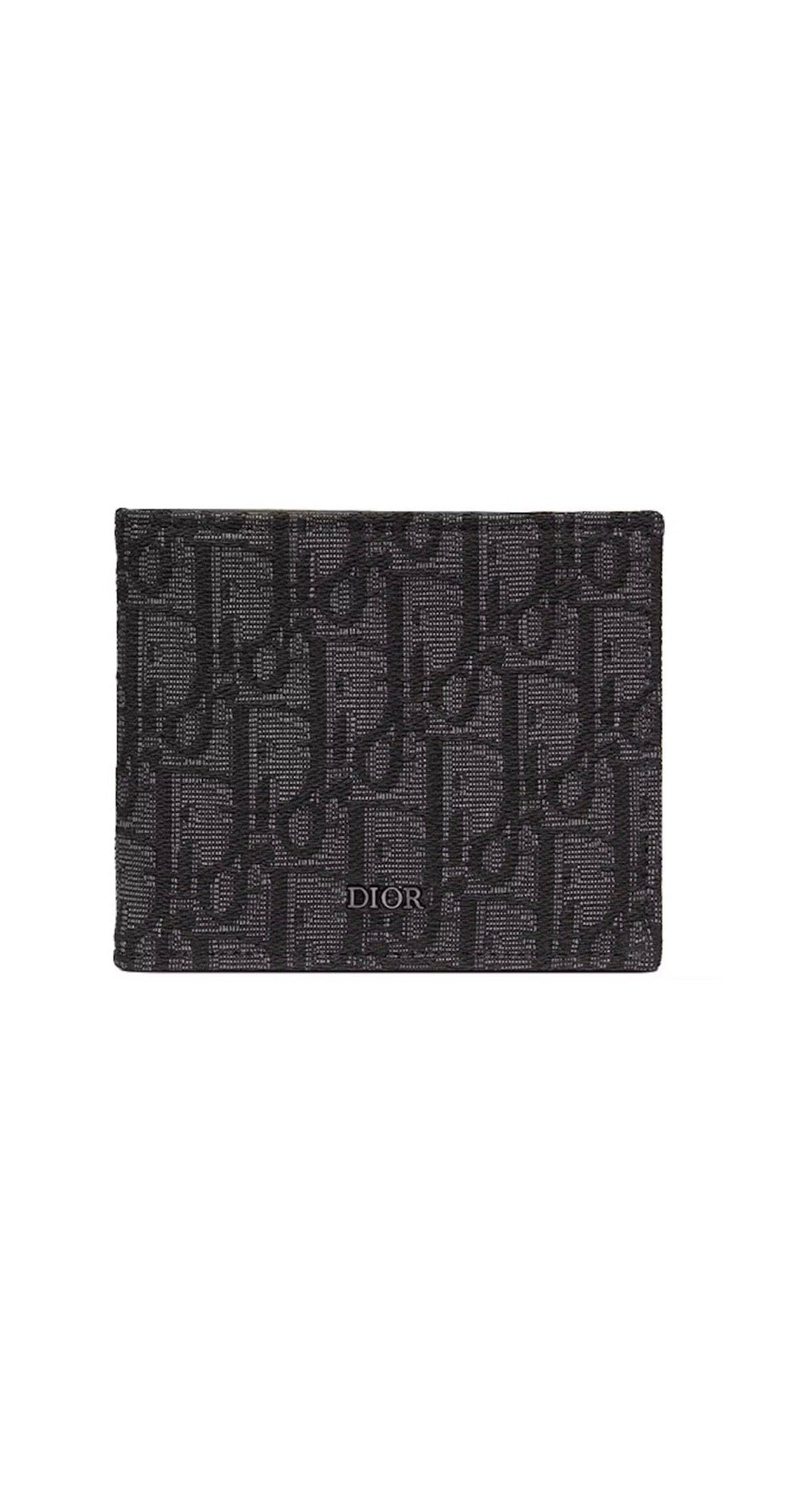 Black DIOR Wallet Oblique Jacquard