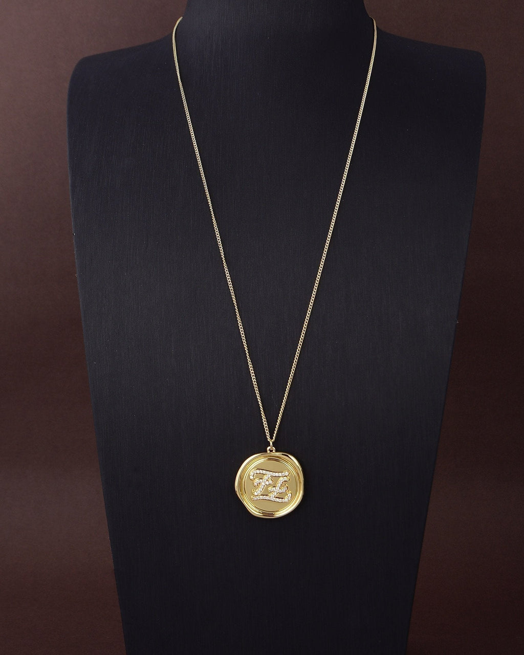 FENDI FF NECKLACE GOLD DIAMOND