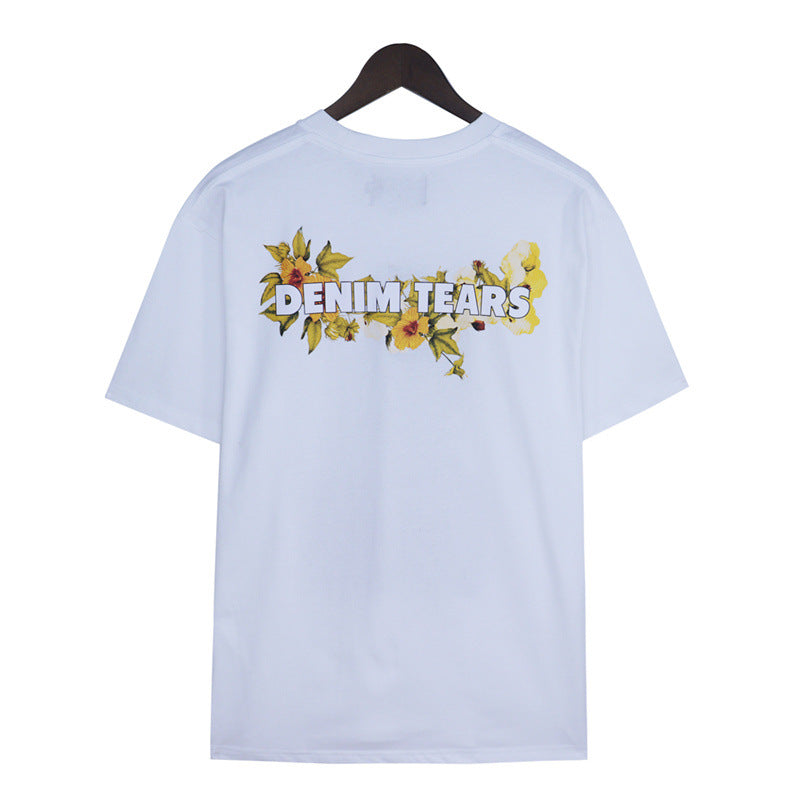Denim Tears T-shirts Kapok Vintage Portrait Short Sleeve T-shirt