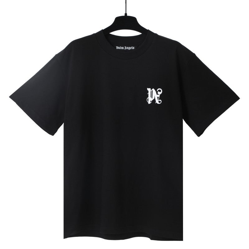 Palm Angels Graffiti Flame Palm Tree Graphic Oversized Tee Streetwear