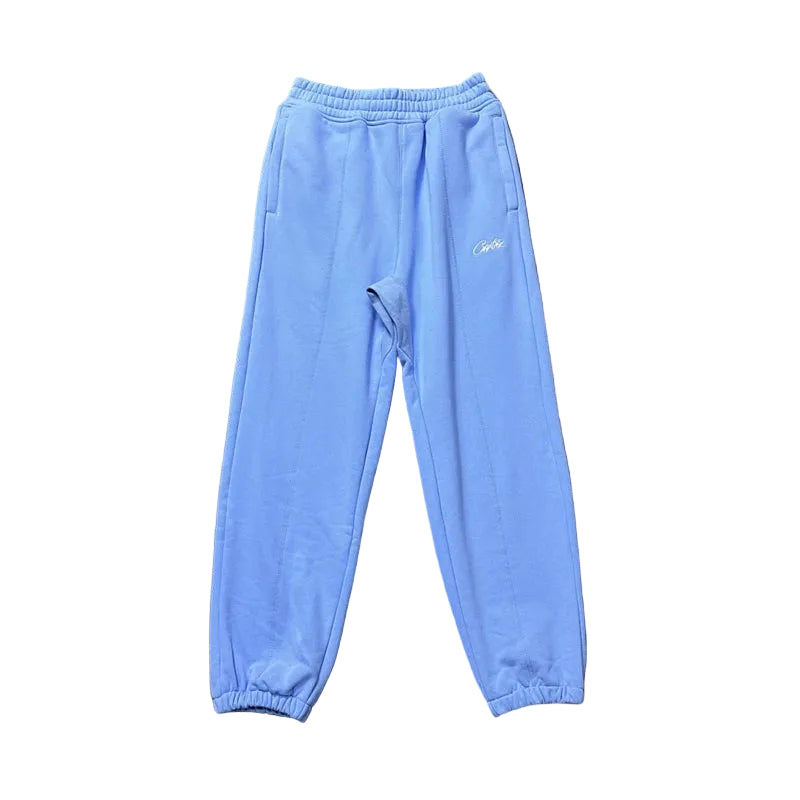 Corteiz Alcatraz Embroidered Cotton Casual Pants – Blue