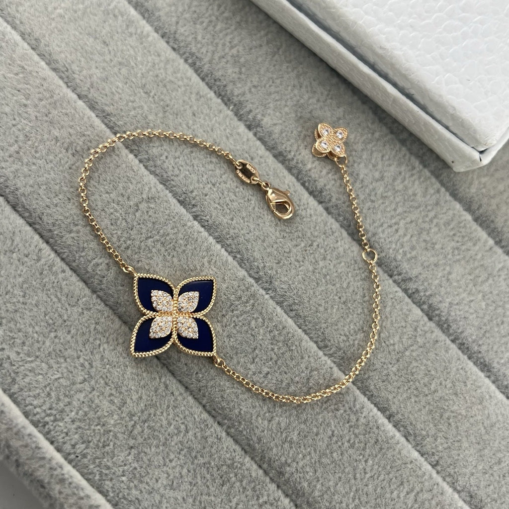 Roberto Coin Style Four-Leaf Clover Cubic Zirconia Bracelet