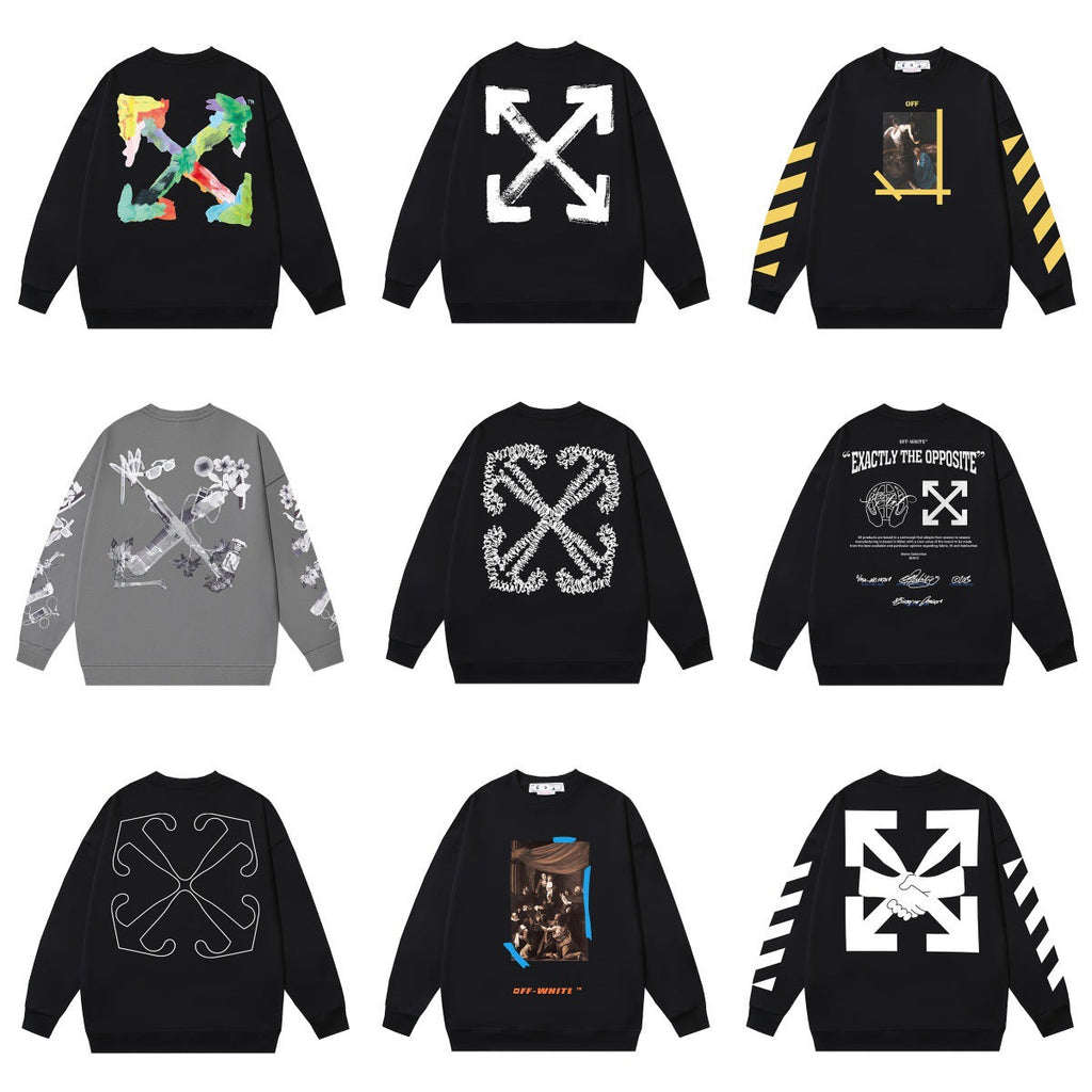 Off-White Multi Graphic Arrow Logo Unisex Crew Neck Sweatshirt