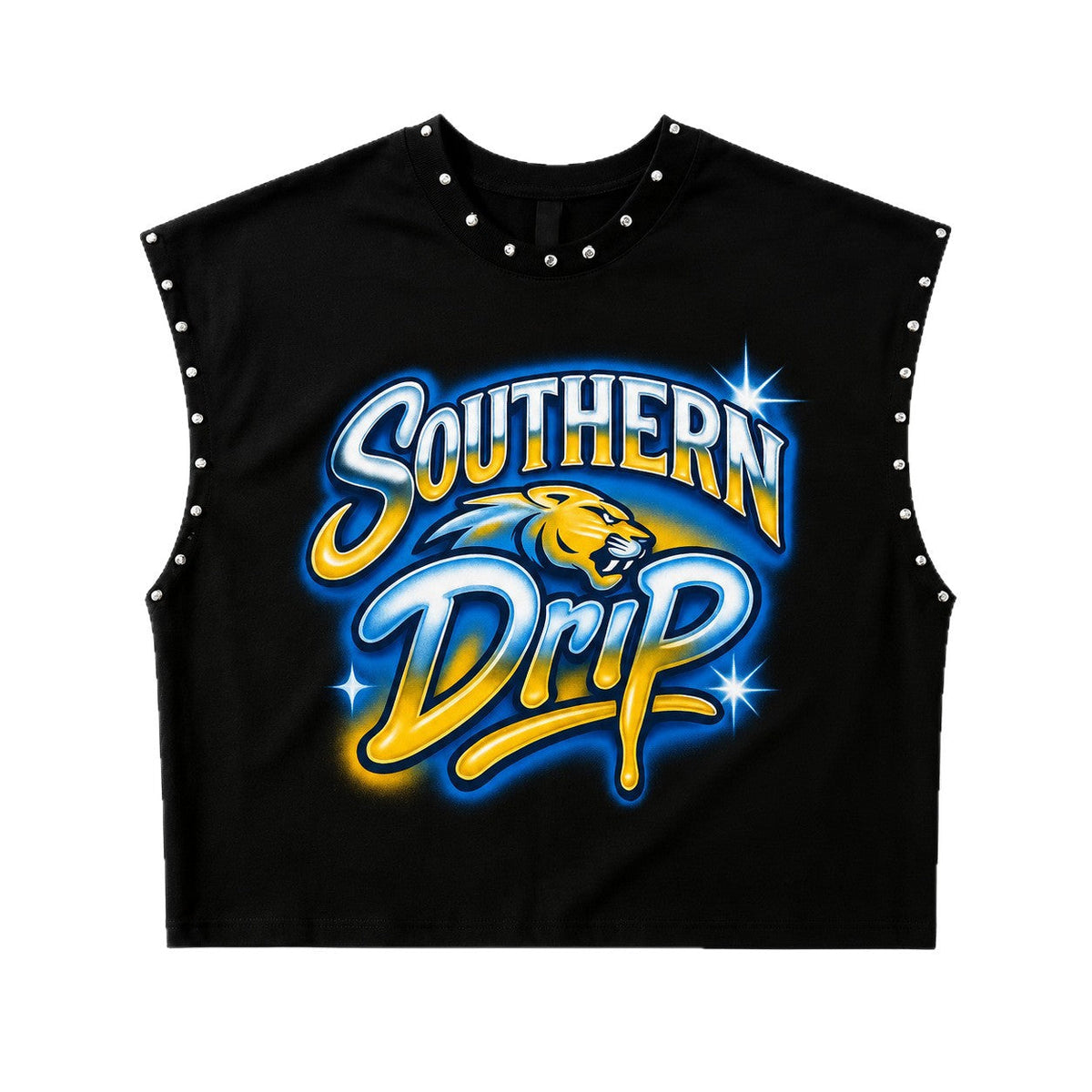 Cropped Graphic Rivet Sleeveless Tank Top Y2K Streetwear Multi‑Style
