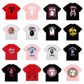 Bape X Stussy Ape Head Shark Multi‑Graphic Cotton Tee Multi‑Style