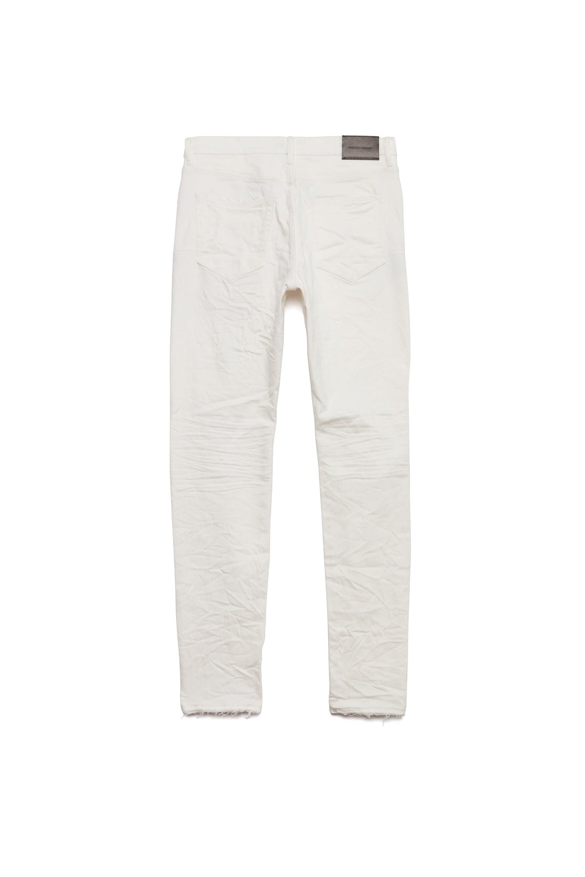 P001 LOW RISE SKINNY JEAN - Optic White Knee Slit