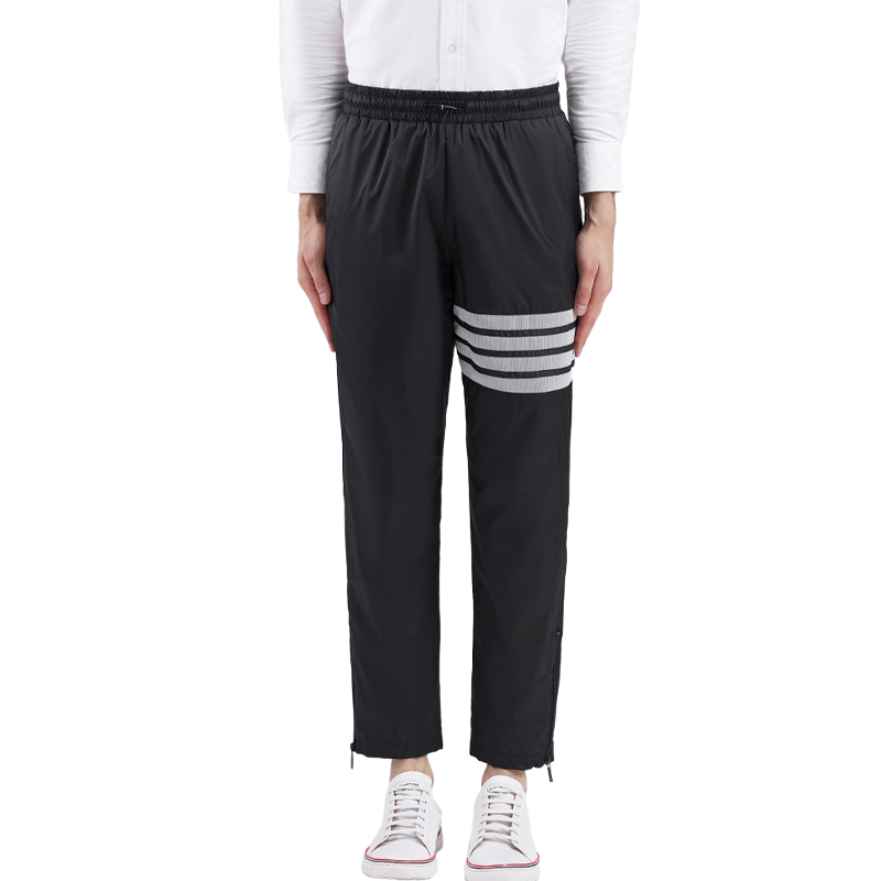 Thom Browne Style Side zip track pants with Signature Four-Bar Detail