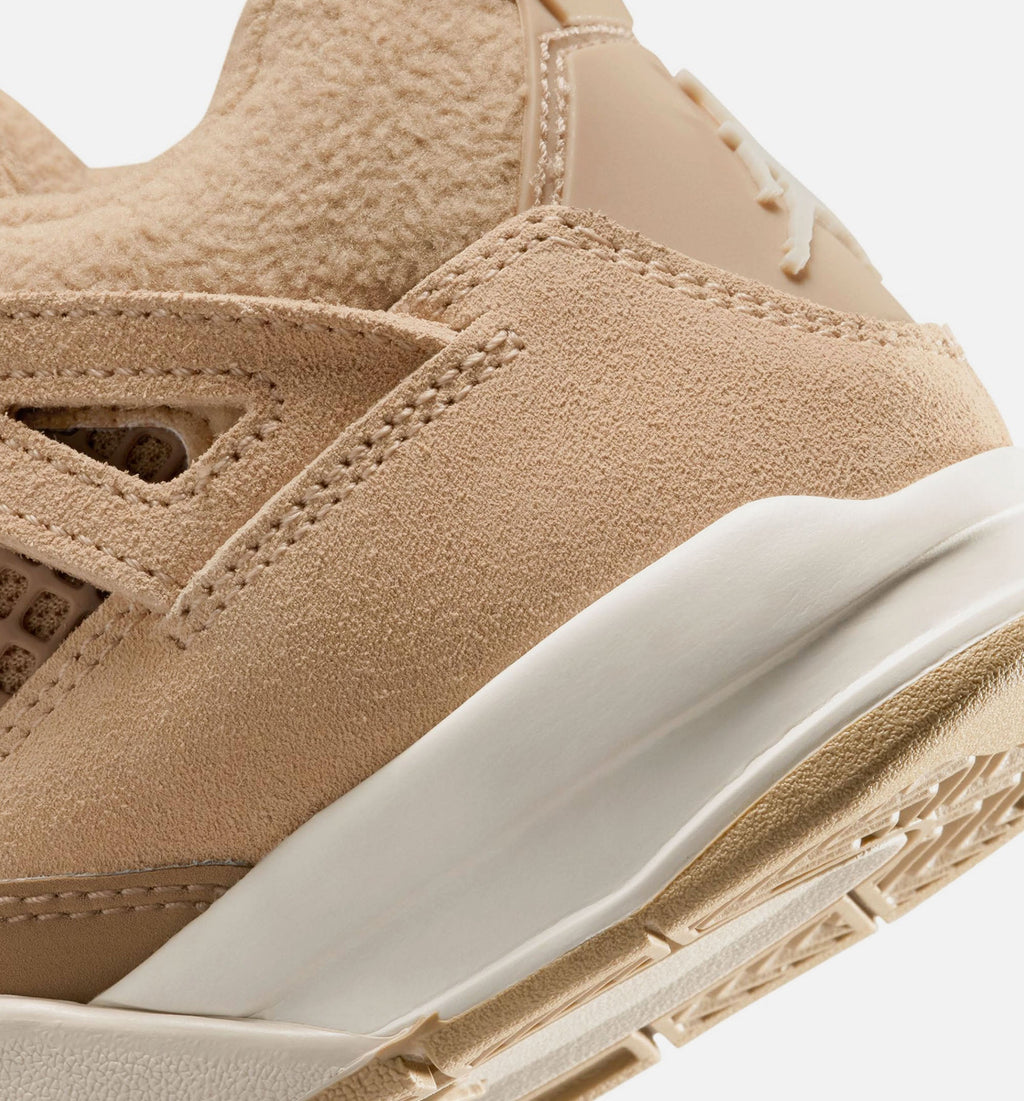Air Jordan 4 Retro Cozy Girl Preschool Lifestyle Shoes - Hemp/Light Wood Brown