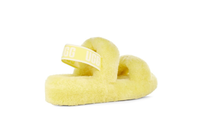 Fluffy Strap Sandals — Yellow | New Arrival | In Stock