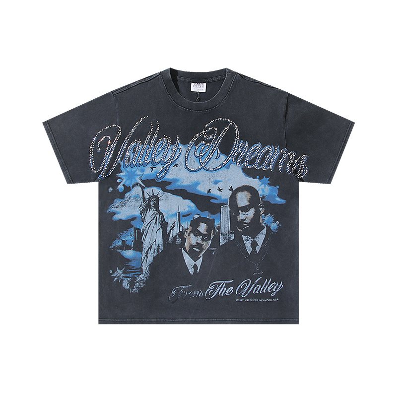 VALE USA Valley Dreams Rhinestone Graphic T-Shirt