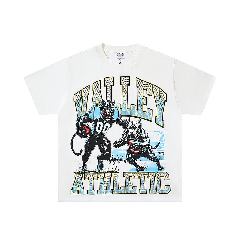 VALE USA Athletic Crest Rhinestone Graphic T-Shirt