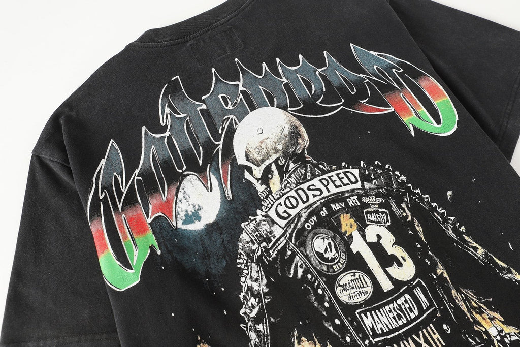Godspeed Motorcycle Graphic Washed T-Shirt