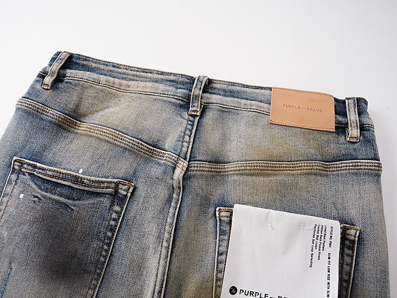 Purple Brand Washed Blue Paint Splatter Distressed Jeans