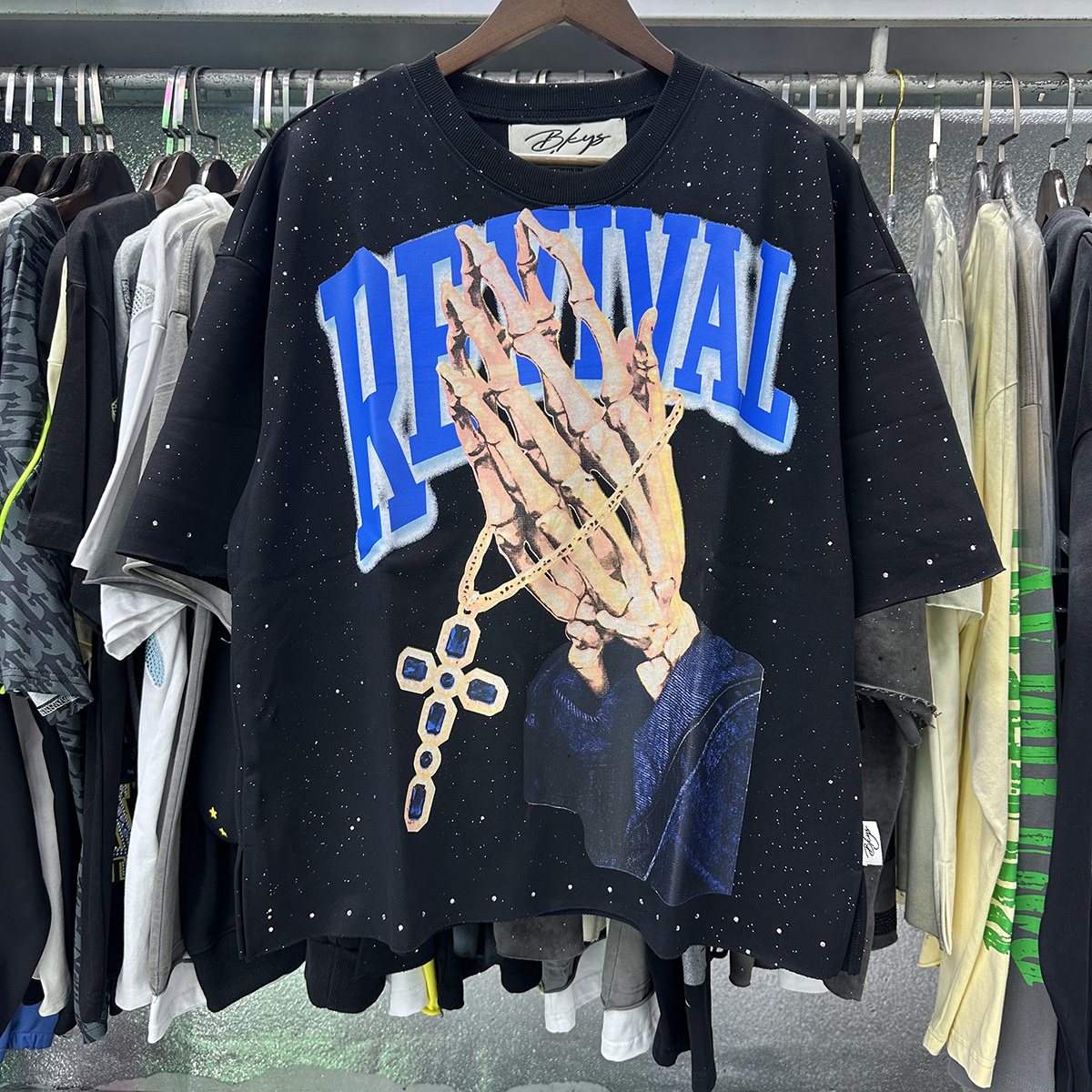 BKYS Revival Rhinestone Graphic Cropped T-Shirt