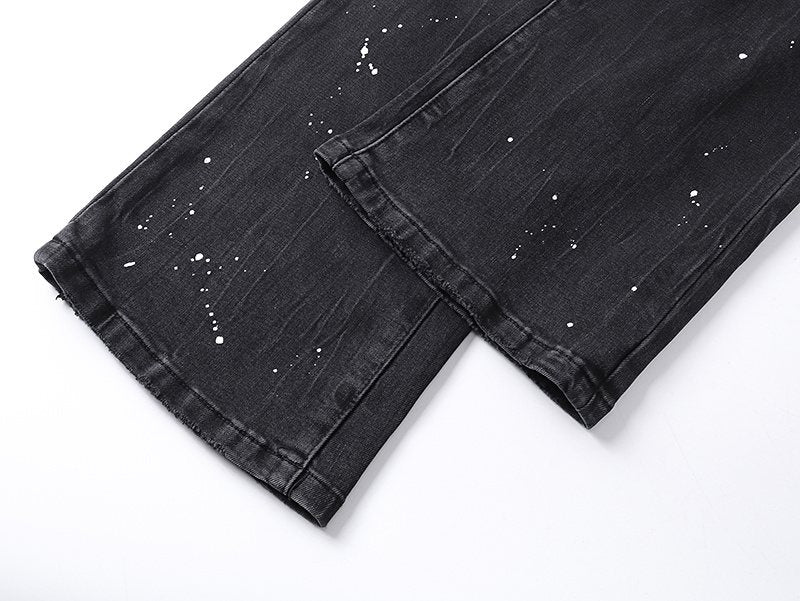 Purple Brand Black Paint Splatter Distressed Jeans