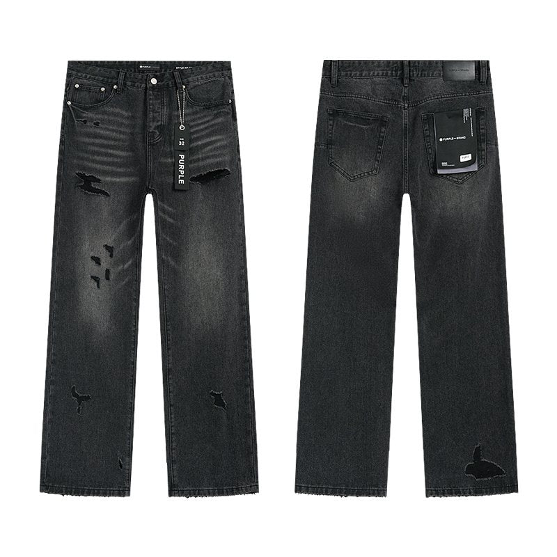 Purple Brand PU813 Washed Black Distressed Jeans