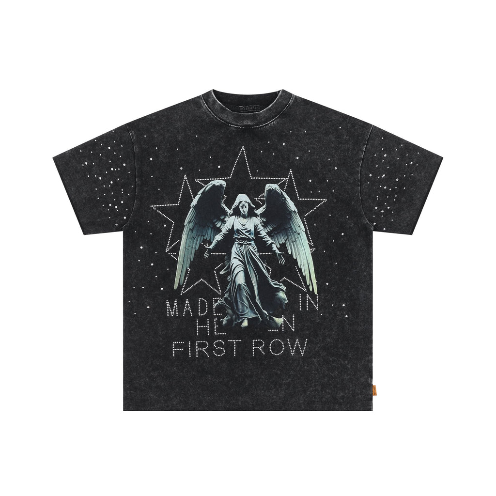 FIRST ROW Made in Heaven Angel Graphic Cropped T-Shirt