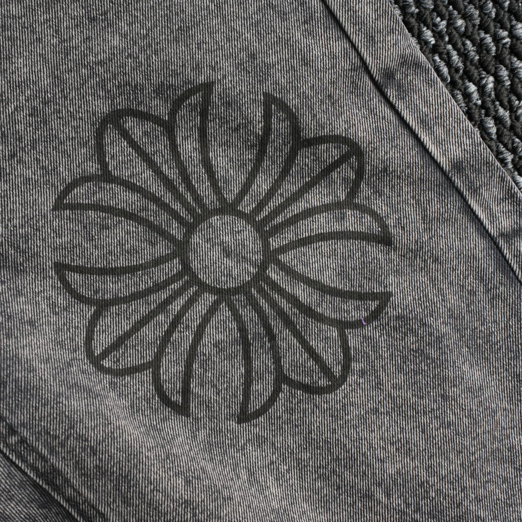 Chrome Hearts Gray Graphic Washed Jeans