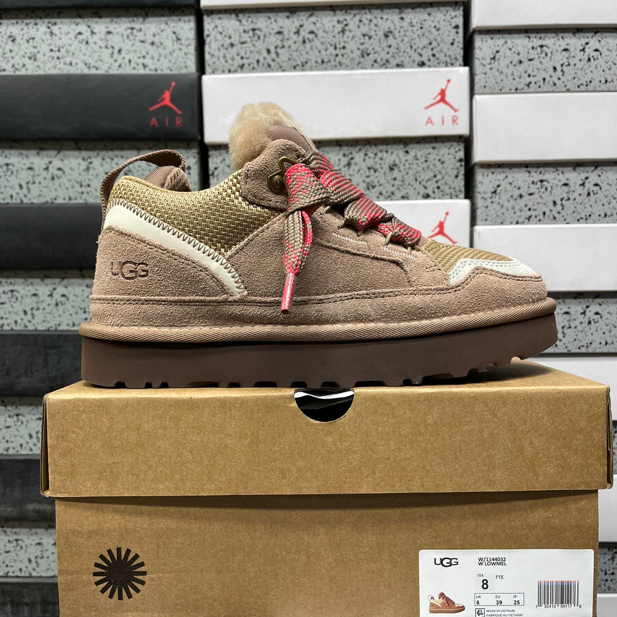 UGG Lowmel Lace-Up Sneaker – Taupe & Pink