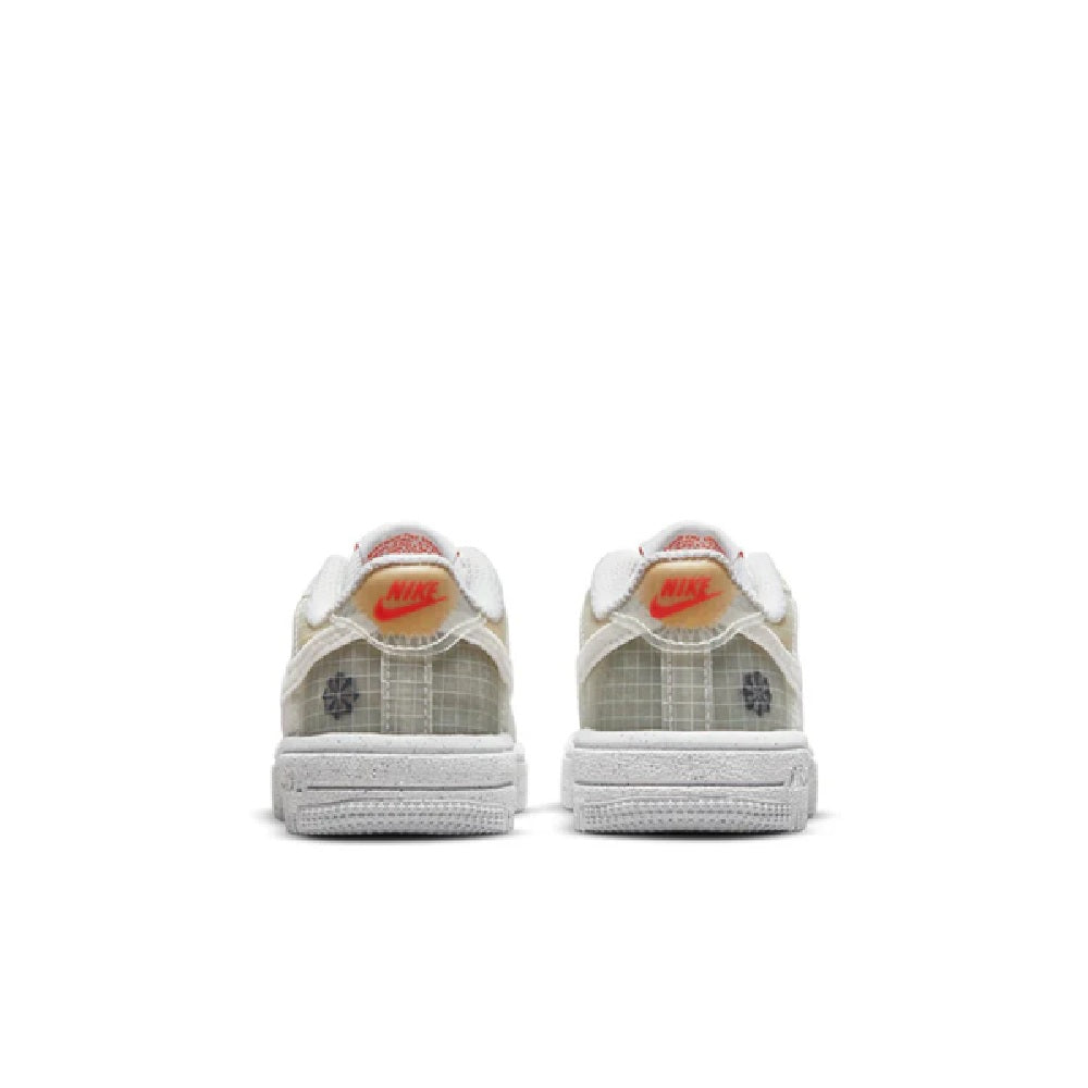 Toddler's Nike Air Force 1 Crater 'Creamwhite Gray' White/White-Orange (DH4341 100)