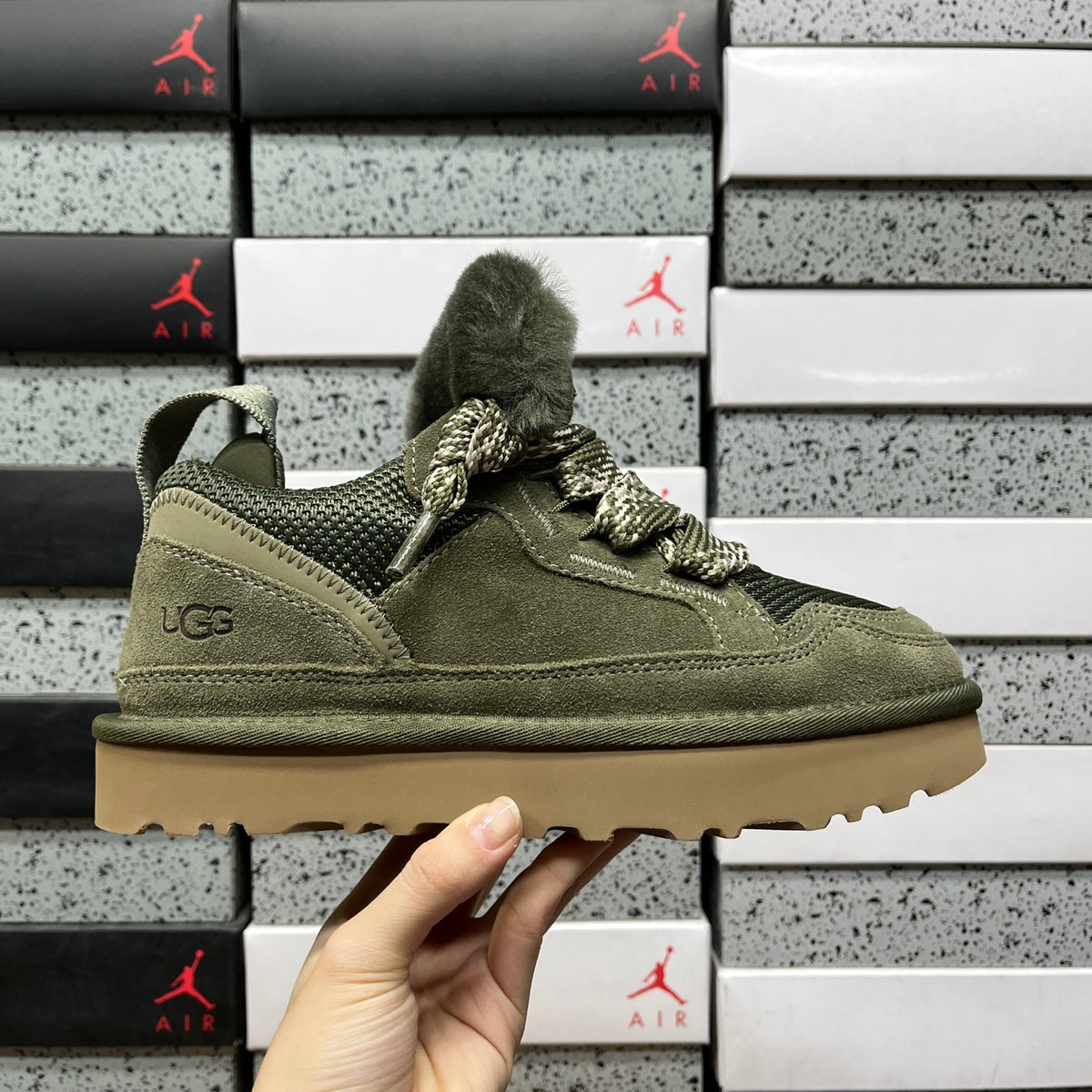 UGG Lowmel Lace-Up Sneaker – Moss Green