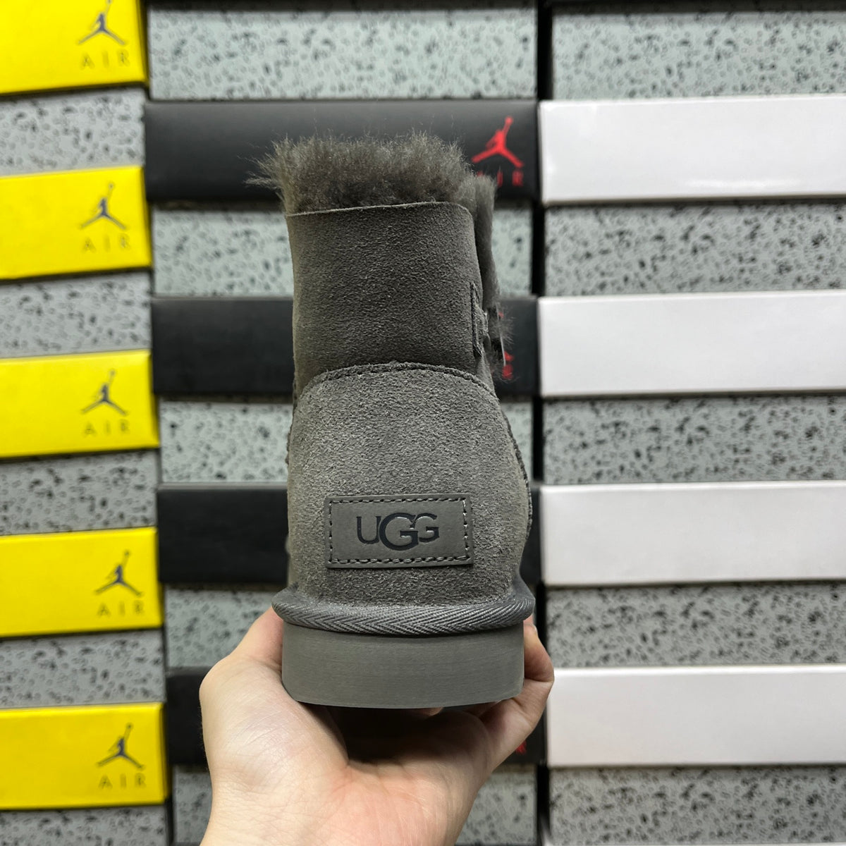 UGG Mini Bailey Button II Boot – Charcoal Grey