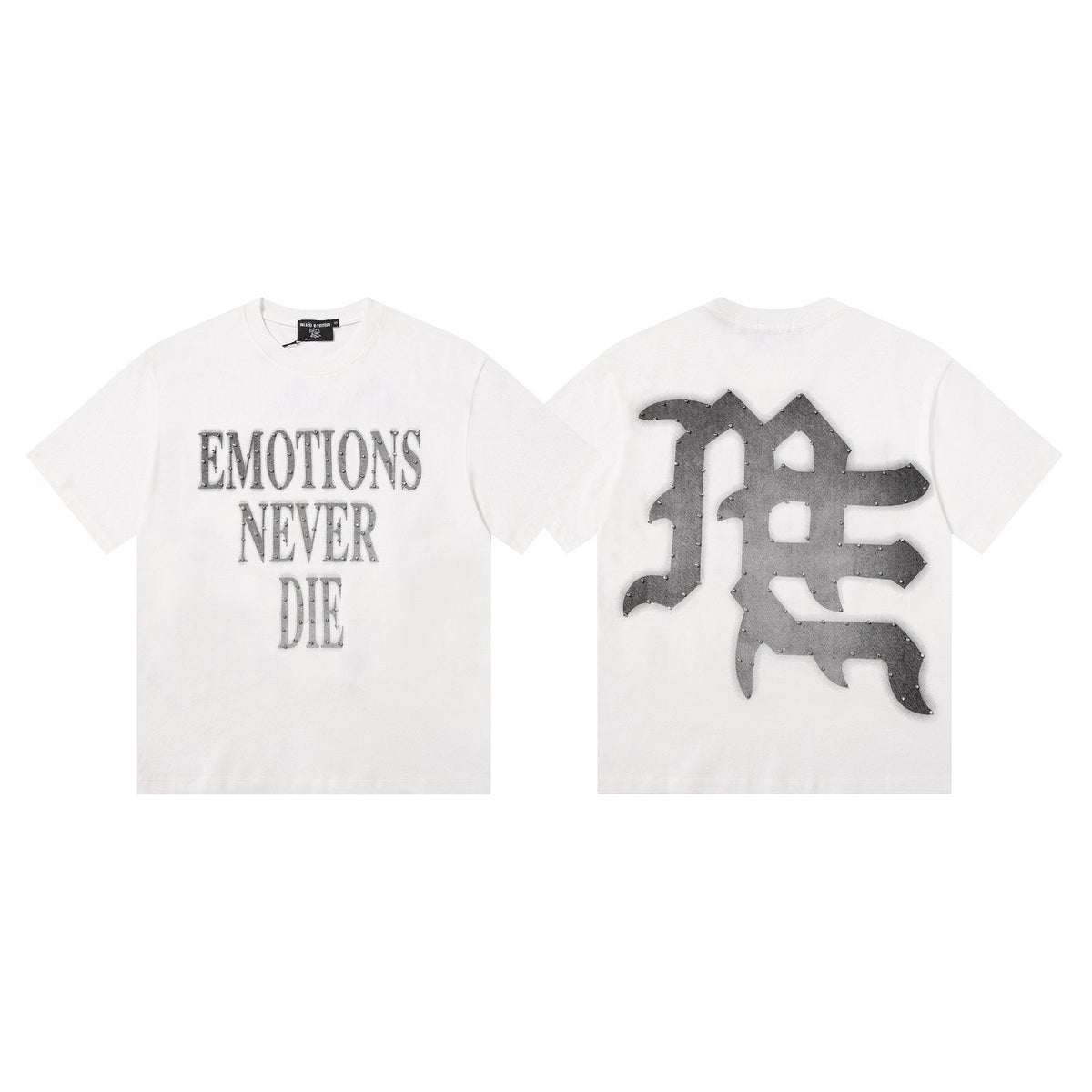 MIXED EMOTION Never Die Monogram Graphic T-Shirt