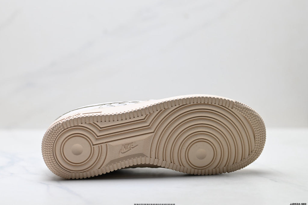 Nike Air Force 1 Low Cream Woven Unisex Sneakers Style 05