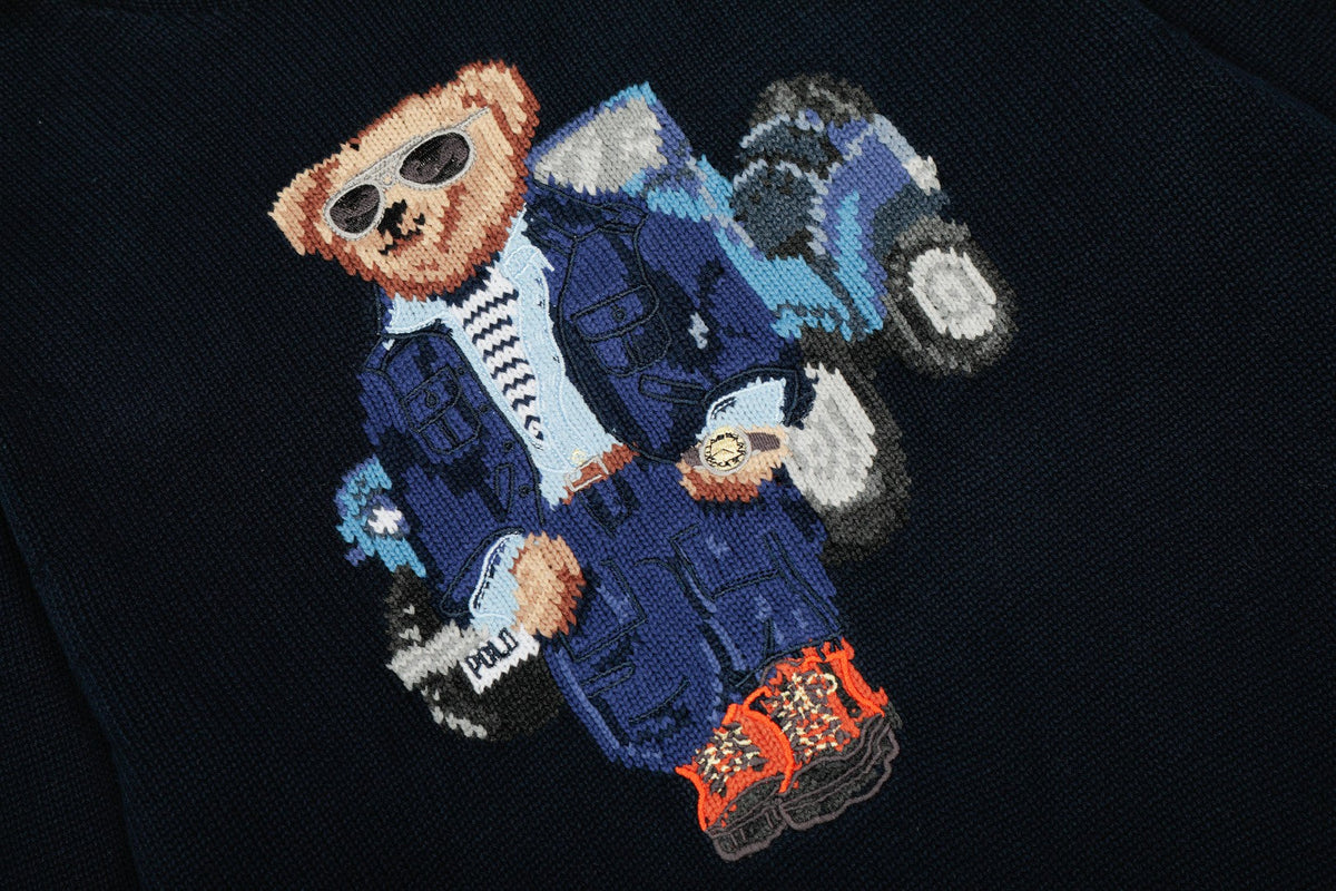 Ralph Lauren Heavy Craftsmanship Bear Vintage Car Knit Crewneck Sweater – Autumn/Winter