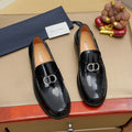 Dior Black Buckle Loafers - Moc-Toe Stitching