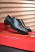 Salvatore Ferragamo Black Lace-Up Dress Shoes