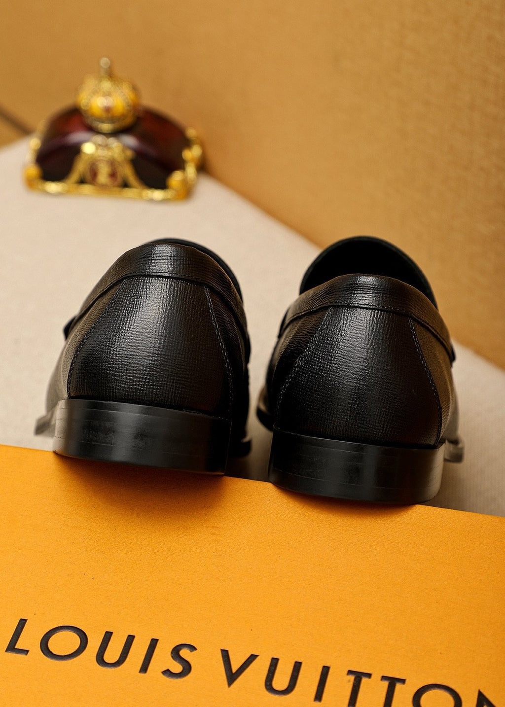 Louis Vuitton Black Textured Hardware Loafers