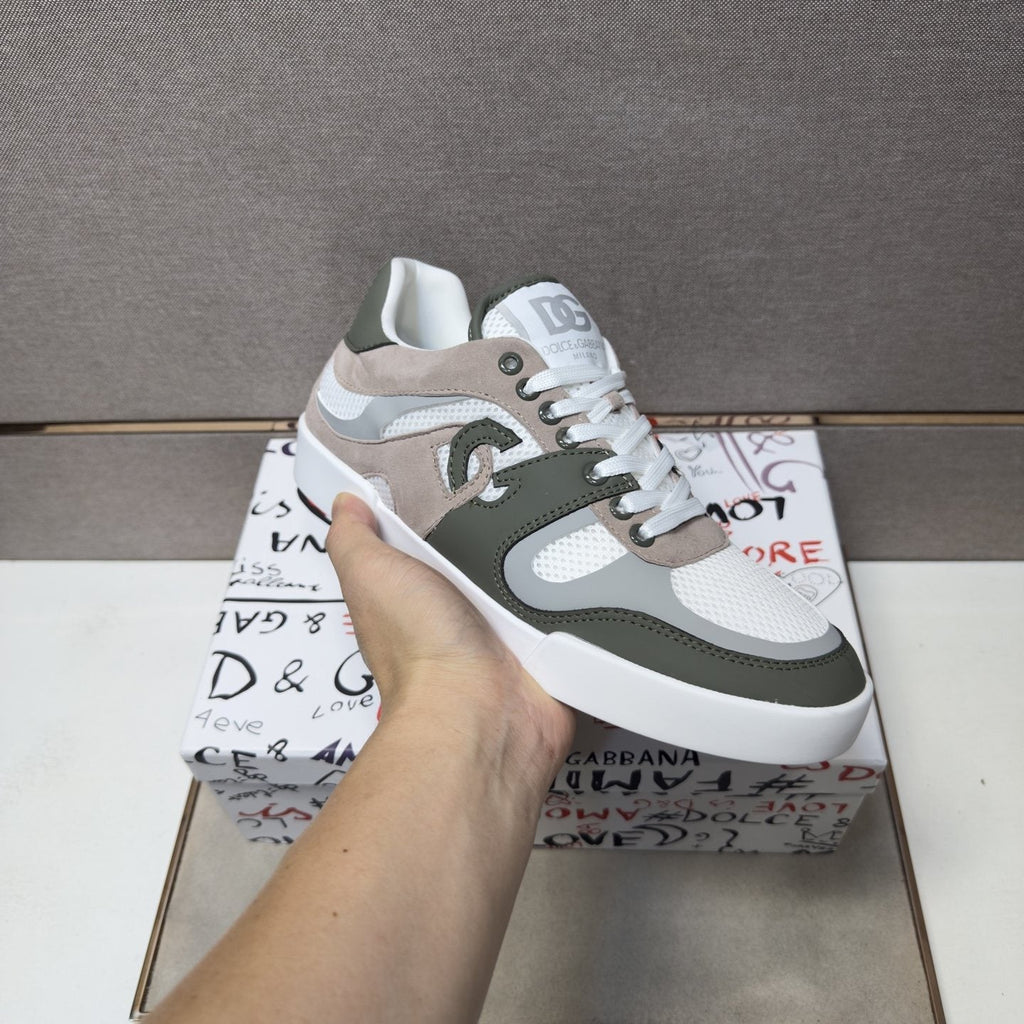 Dolce & Gabbana White, Olive & Taupe Sneakers