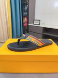 Fendi Men's Logo Strap Thong Sandals