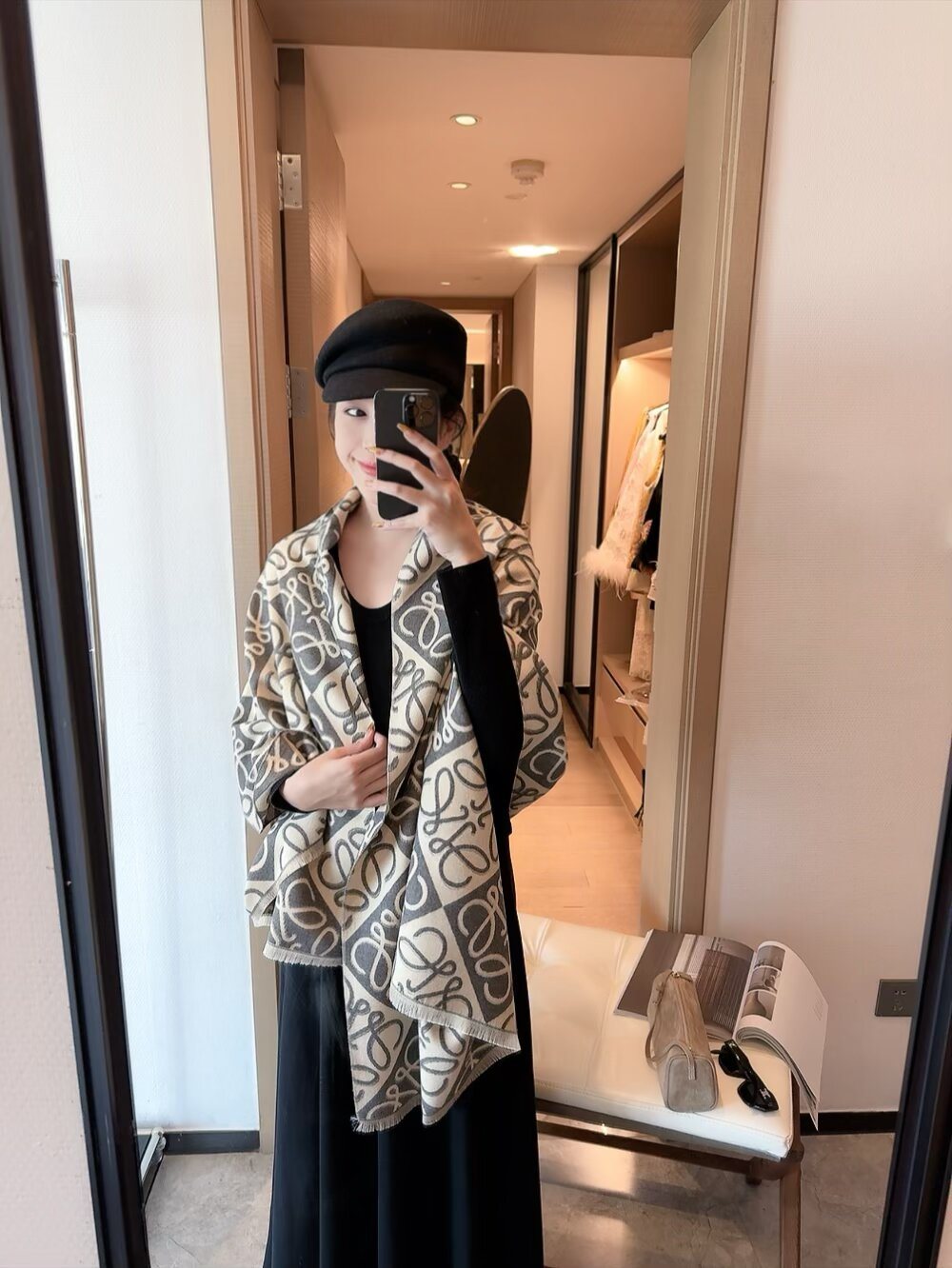 Loewe Reversible Anagram Fringe Scarf
