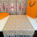 Louis Vuitton Taupe Monogram Fringe Scarf