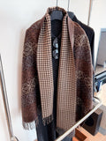 Reversible Fringed Patterned Scarf
