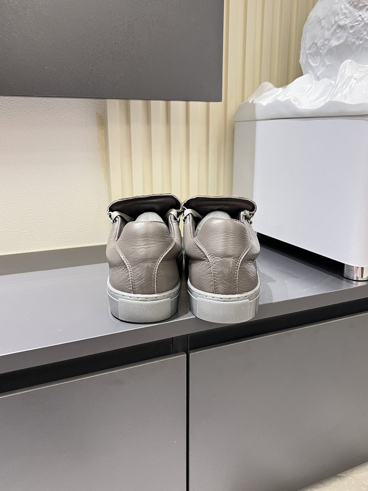 Balenciaga Taupe Gray Low-Top Sneakers