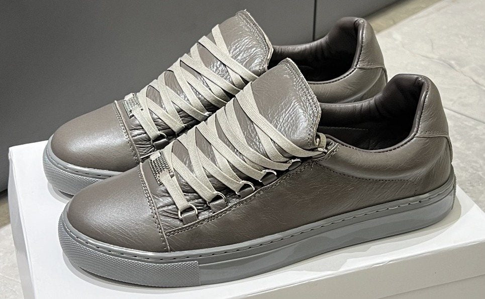 Balenciaga Taupe Gray Low-Top Sneakers