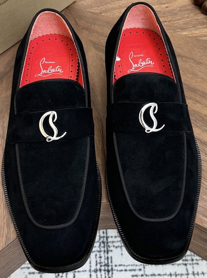 Christian Louboutin Black Ornament Loafers