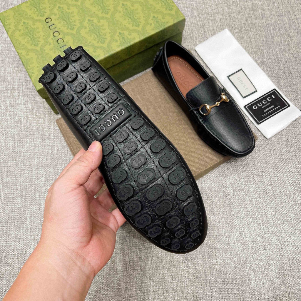Gucci Black Horsebit-Style Leather Loafers
