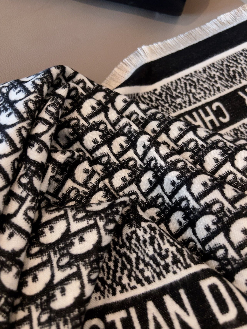 Dior Fringed Monogram Scarf
