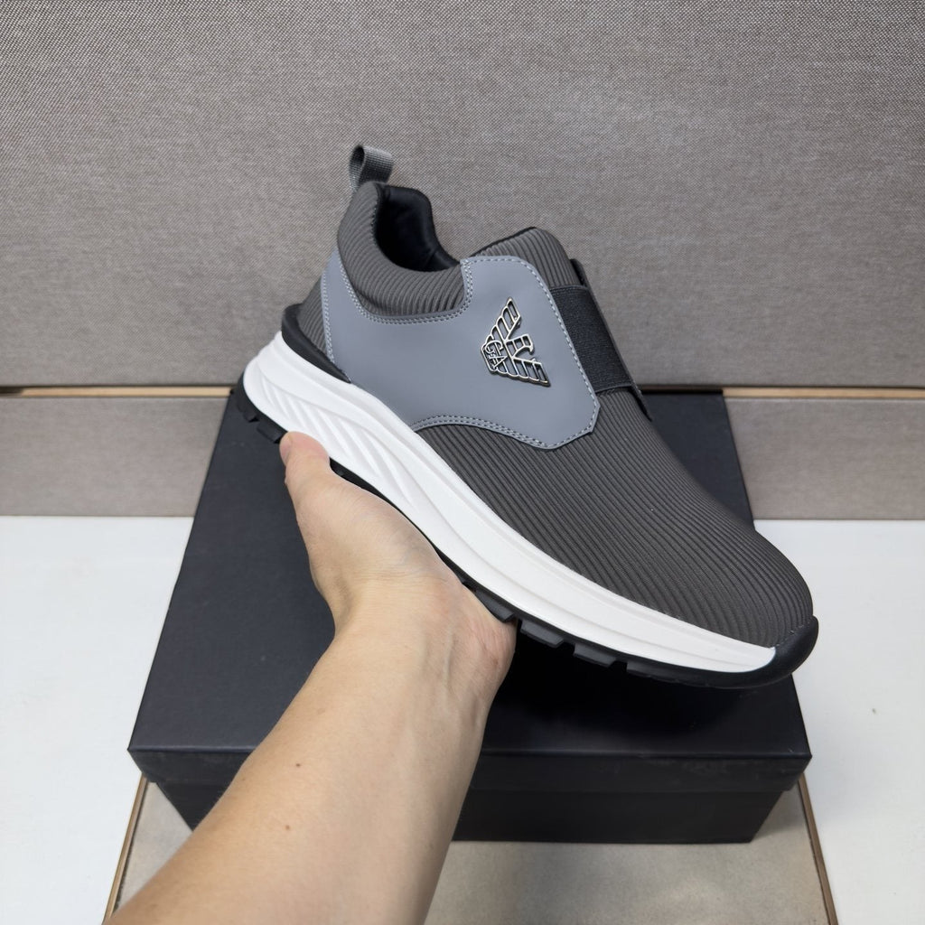 Armani Black Slip-On Sneakers