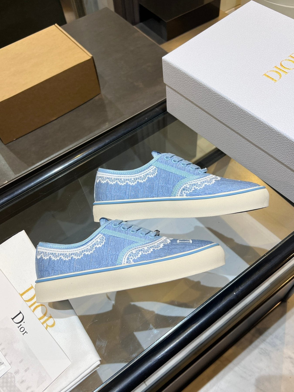 Dior Embroidered Canvas Low-Top Sneakers