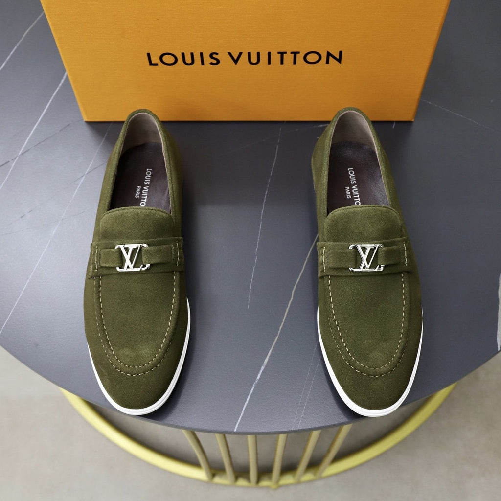 Louis Vuitton Men's Suede-Like Metal Hardware Loafers