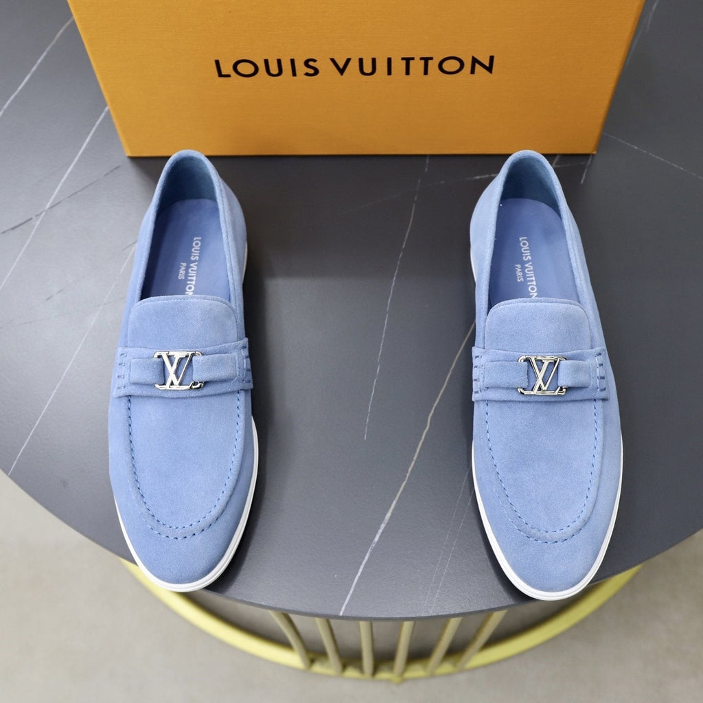 Louis Vuitton Men's Suede-Like Metal Hardware Loafers