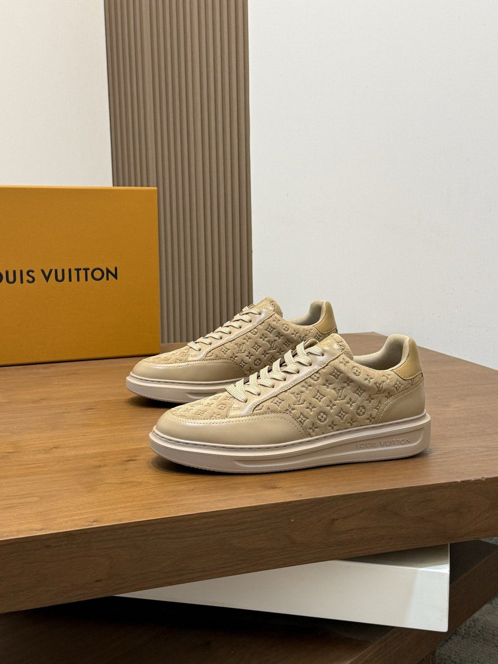 Louis Vuitton Men's Pale Olive Monogram Low-Top Sneakers