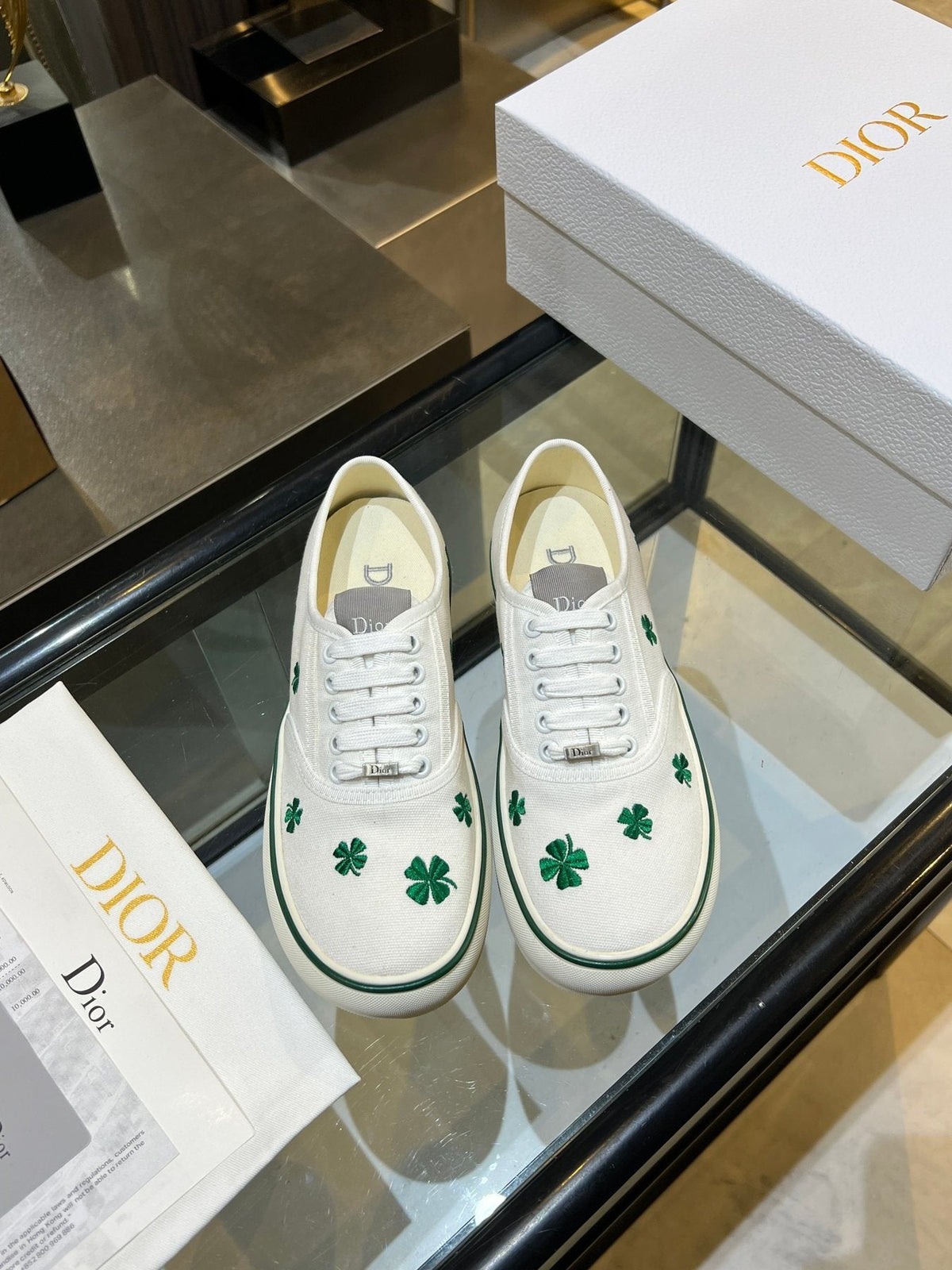 Dior Embroidered Floral Low-Top Sneakers