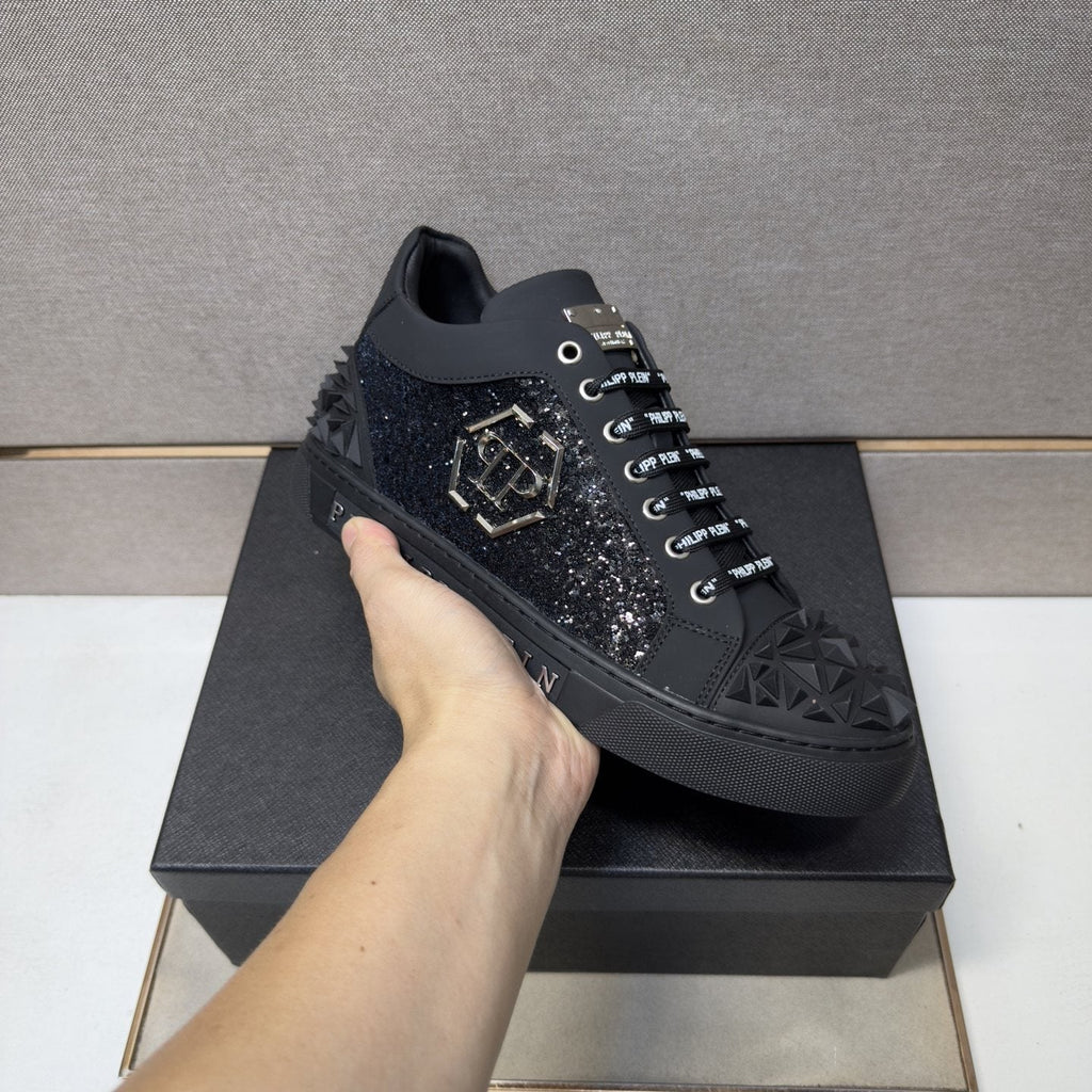 Philipp Plein Men's Textured Logo High-Top Sneakers