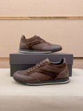 Zegna Men's Leather and Suede Low-Top Sneakers